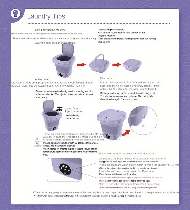 Portable Foldable Washer